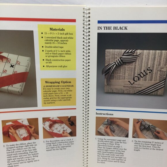 Vintage 2 Book Set Creative Gift Wrapping Fun Easy Finishing Touch 35 Ribbon Bow - Picture 16 of 16